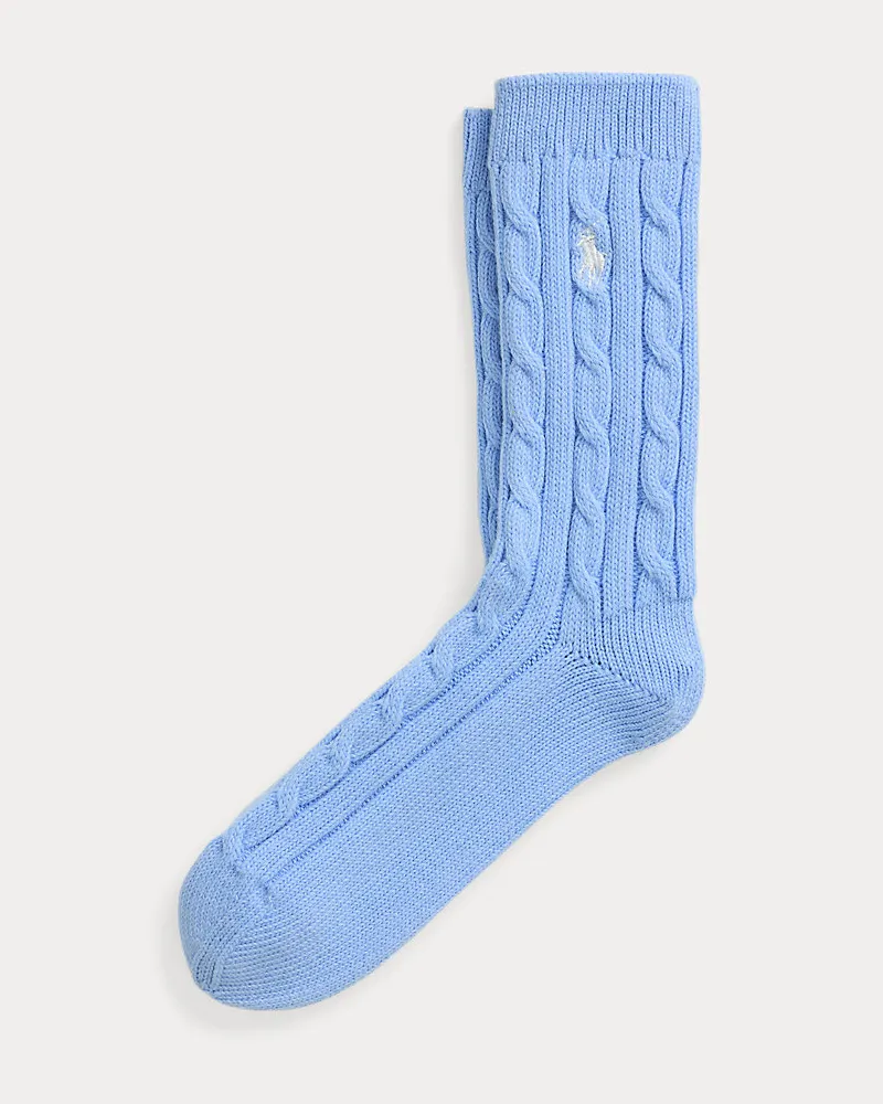 Ralph Lauren Crew-Socken mit Zopfmuster Blue