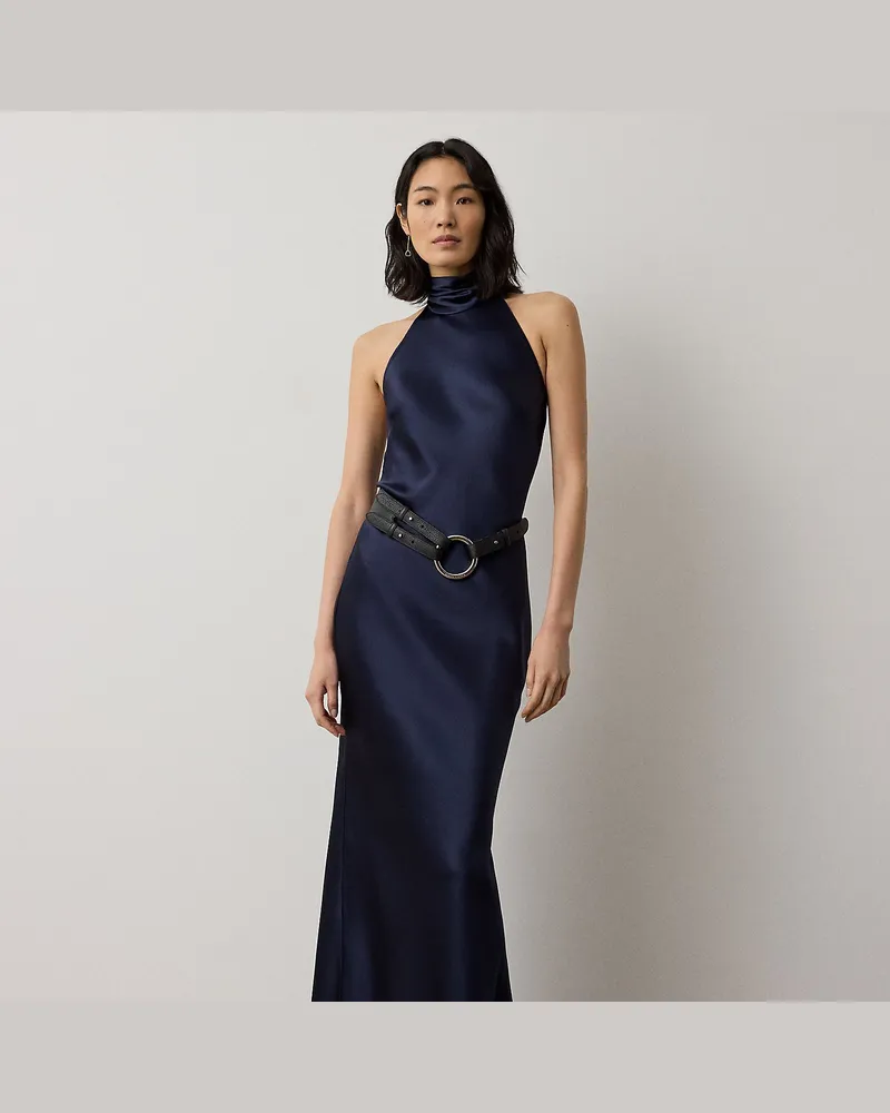 Ralph Lauren Abendkleid Chilton aus Satin Blue