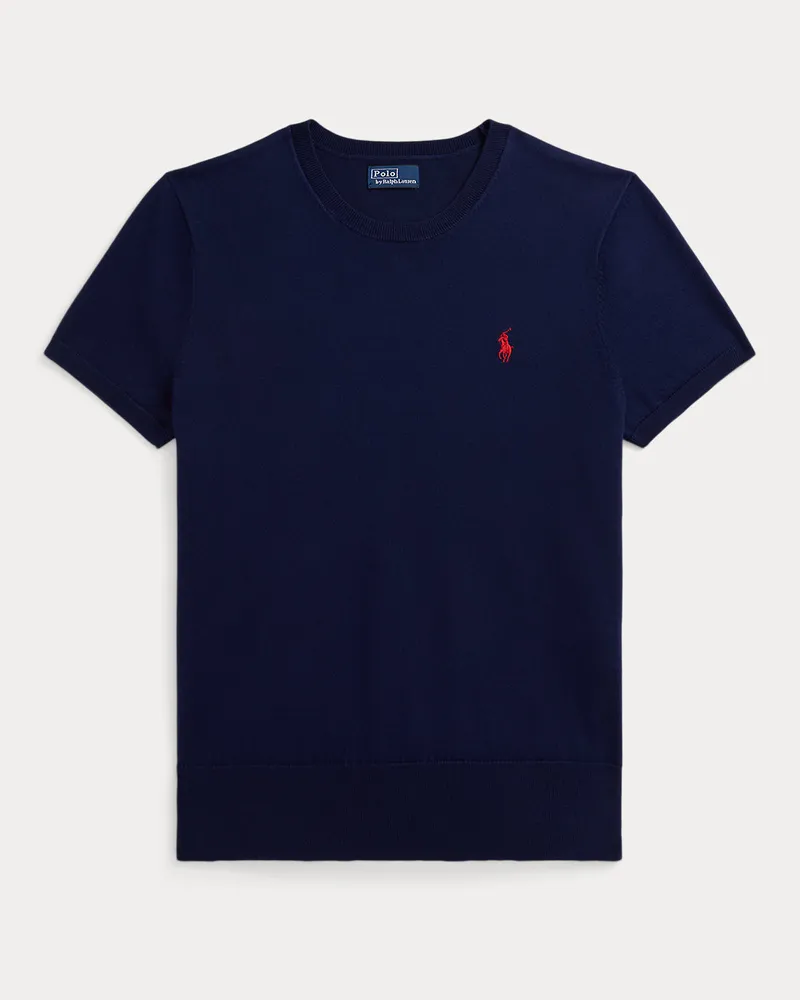 Ralph Lauren Kurzärmliger Rundhalspullover Blue