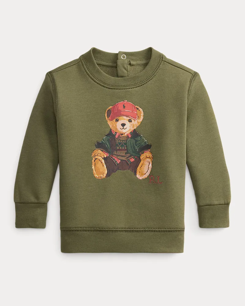 Ralph Lauren Fleece-Sweatshirt mit Polo Bear Green