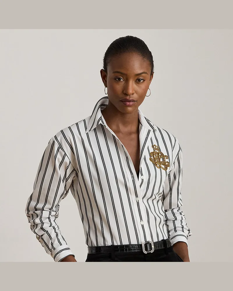 Ralph Lauren Relaxed-Fit Baumwollhemd mit Streifen White