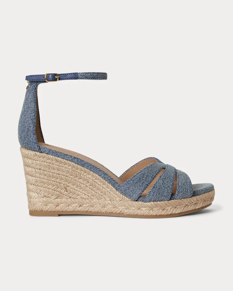 Ralph Lauren Espadrille Nellie aus gewaschenem Denim Blue