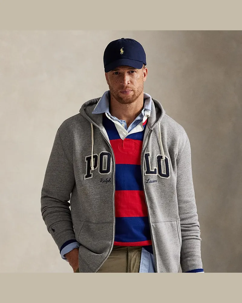 Ralph Lauren Große Größen - Fleece-Kapuzenjacke mit Logo Grey