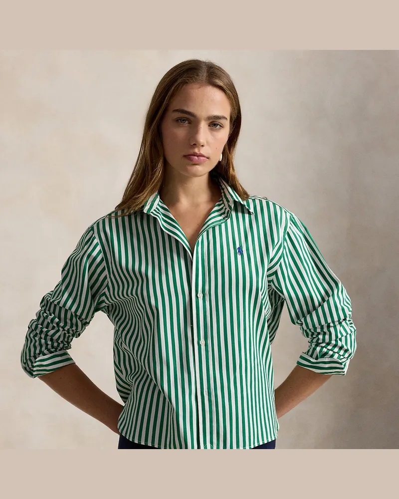 Ralph Lauren Verkürztes Baumwollhemd im Boxy-Fit Green