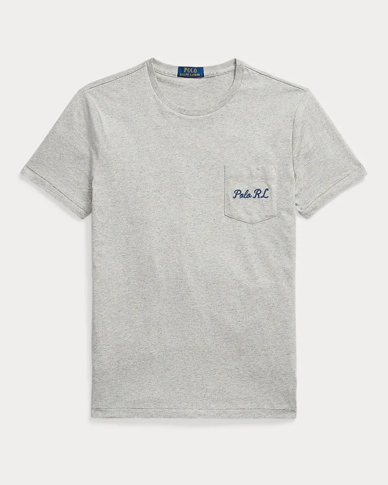 Ralph Lauren Custom-Slim Jersey-T-Shirt mit Polo Bear Grey