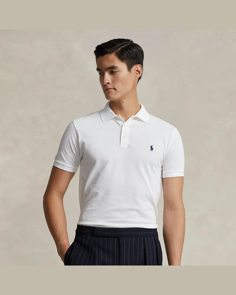 Ralph Lauren Slim-Fit Stretch-Piqué-Polo White