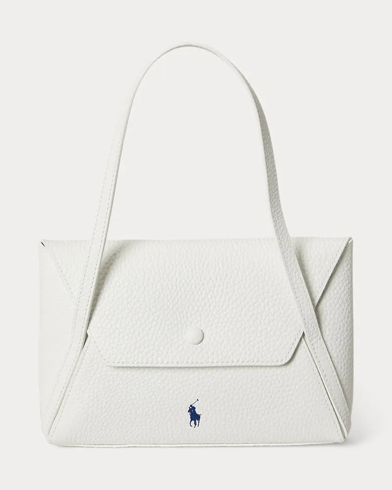 Ralph Lauren Mini-Umschlagtasche Polo Play aus Leder White