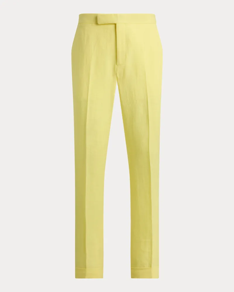 Ralph Lauren Anzughose aus Leinen mit Falten Yellow