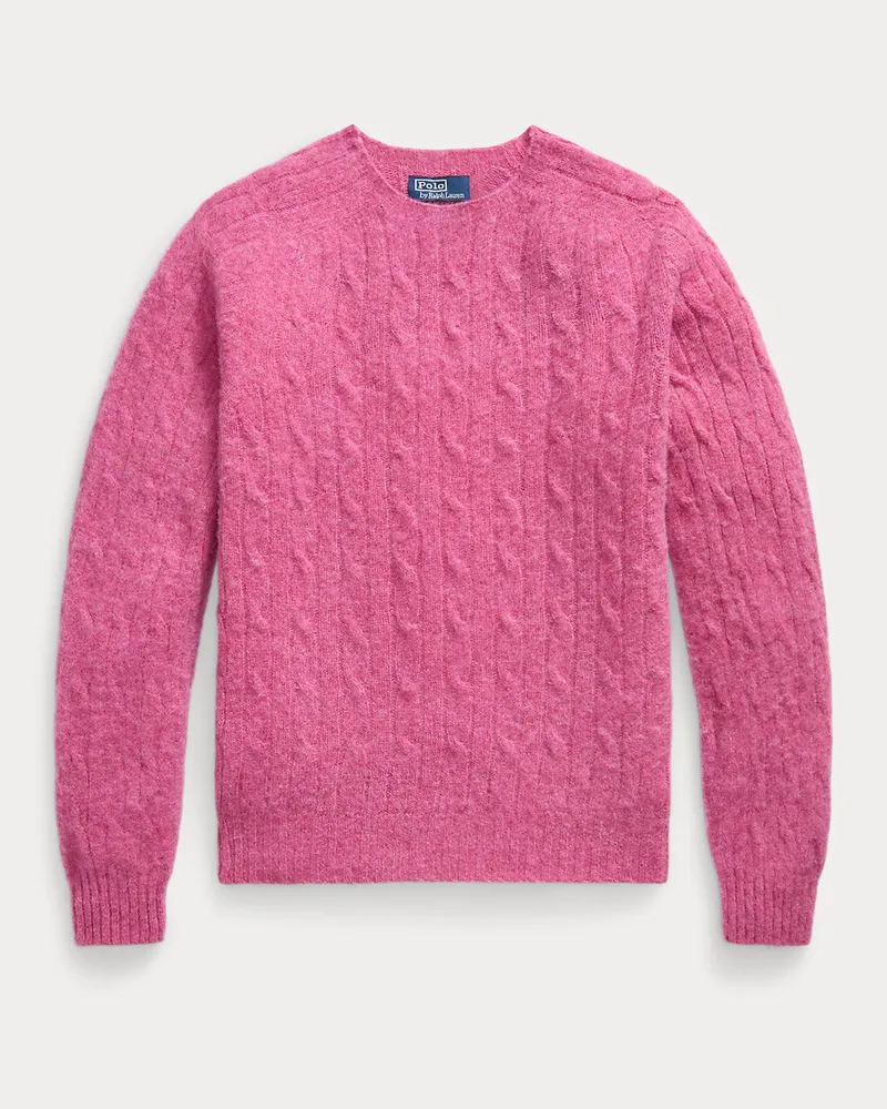 Ralph Lauren Wollpullover mit Zopfmuster Pink
