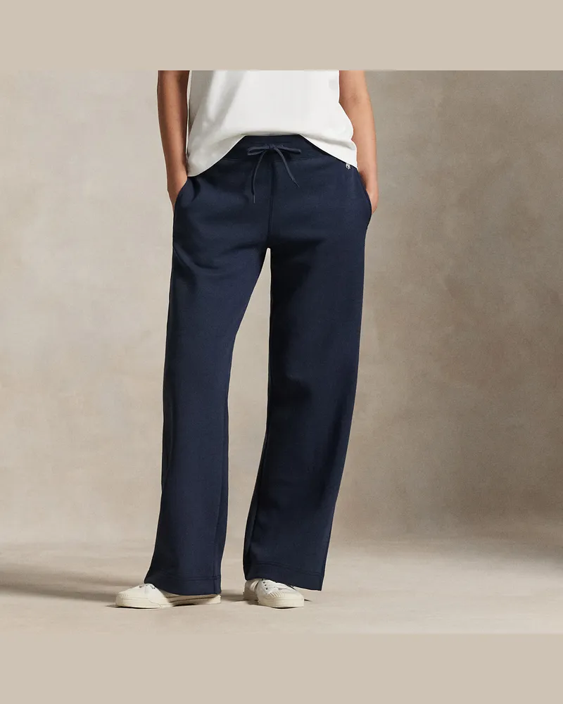 Ralph Lauren Doppellagige Jogginghose mit weitem Bein Blue