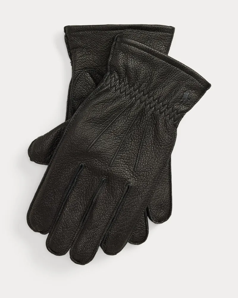 Ralph Lauren Isolierte Handschuhe aus Ziegenleder Black