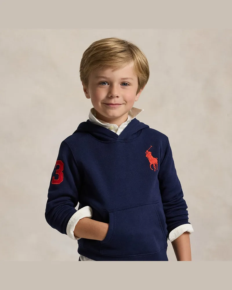 Ralph Lauren Fleece-Kapuzenshirt mit Big Pony Blue