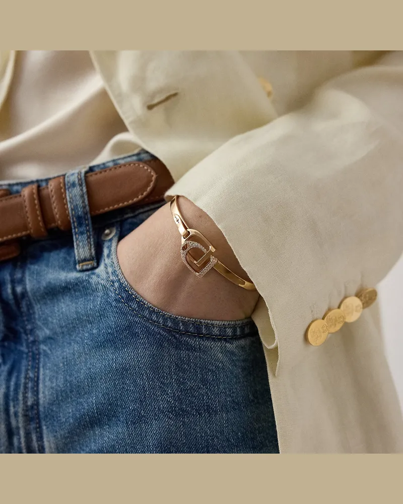 Ralph Lauren Pavé-Armreif mit Steigbügeln Gold