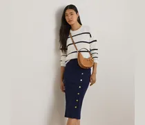 Rippenstrick-Bleistiftrock mit Knöpfen