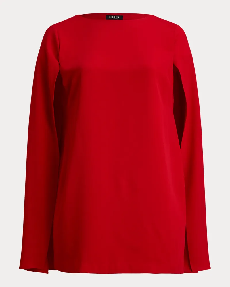 Ralph Lauren Cape-Cocktailkleid aus Georgette Red