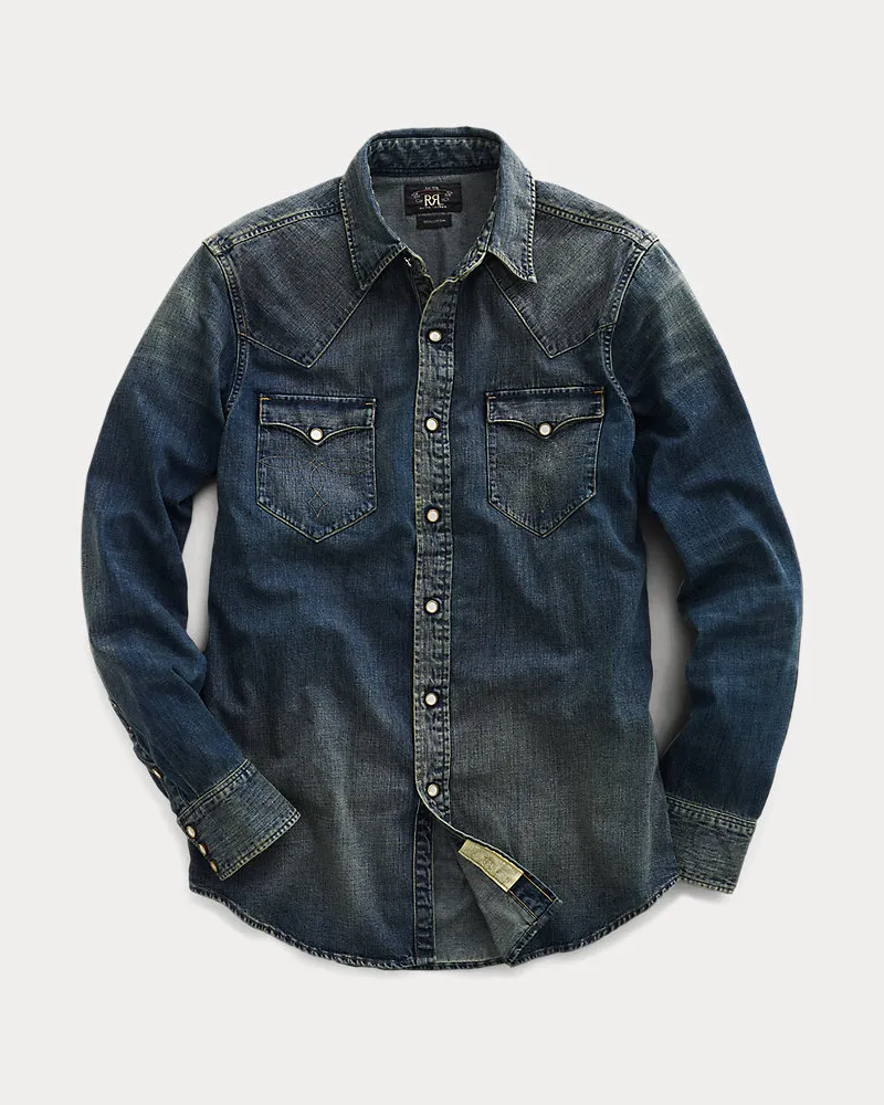Ralph Lauren Slim-Fit-Westernhemd aus Denim Blue