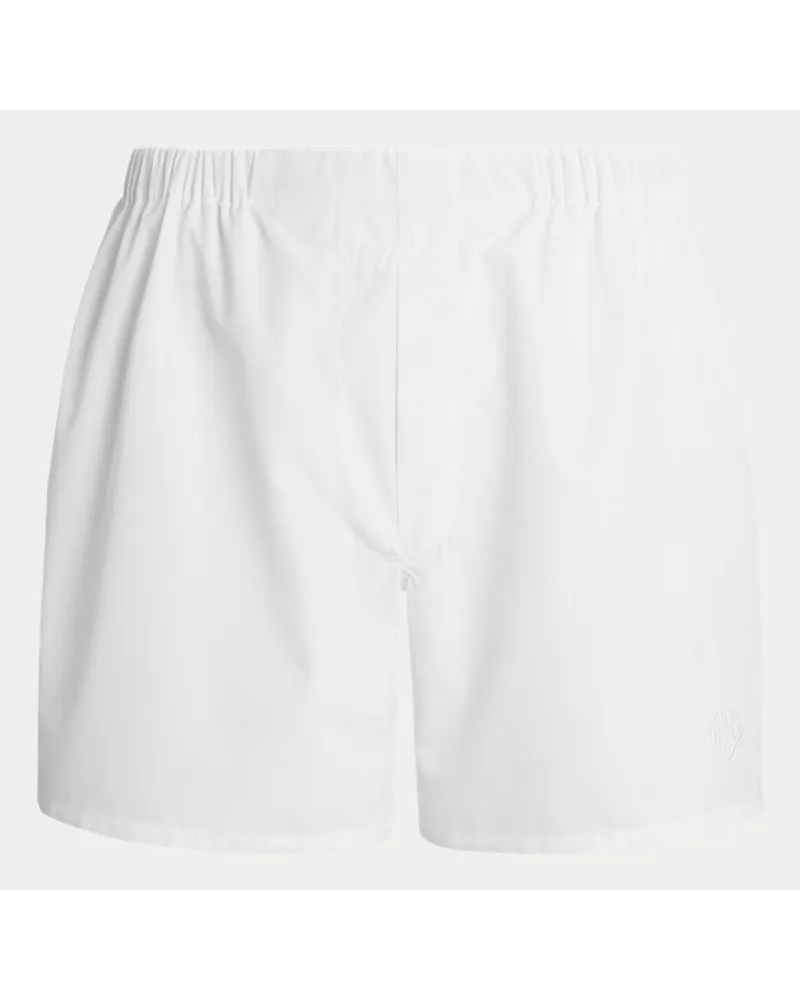 Ralph Lauren Popeline-Boxershorts mit Monogramm White