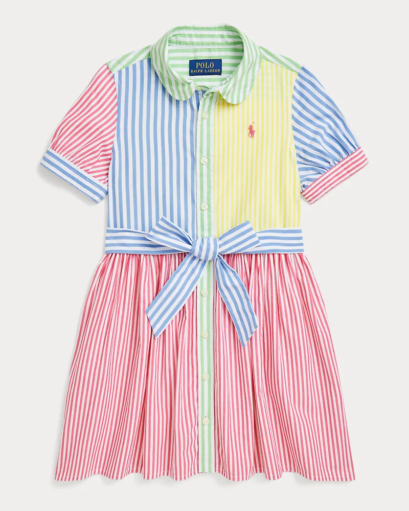 Ralph Lauren Gestreiftes Baumwollpopeline-Hemdkleid Multi