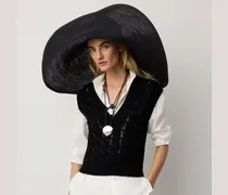 Baumwoll-Seiden-Pullunder mit Zopfmuster