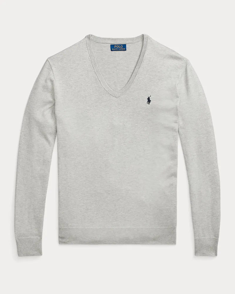 Ralph Lauren Slim-Fit Pullover mit V-Ausschnitt Grey