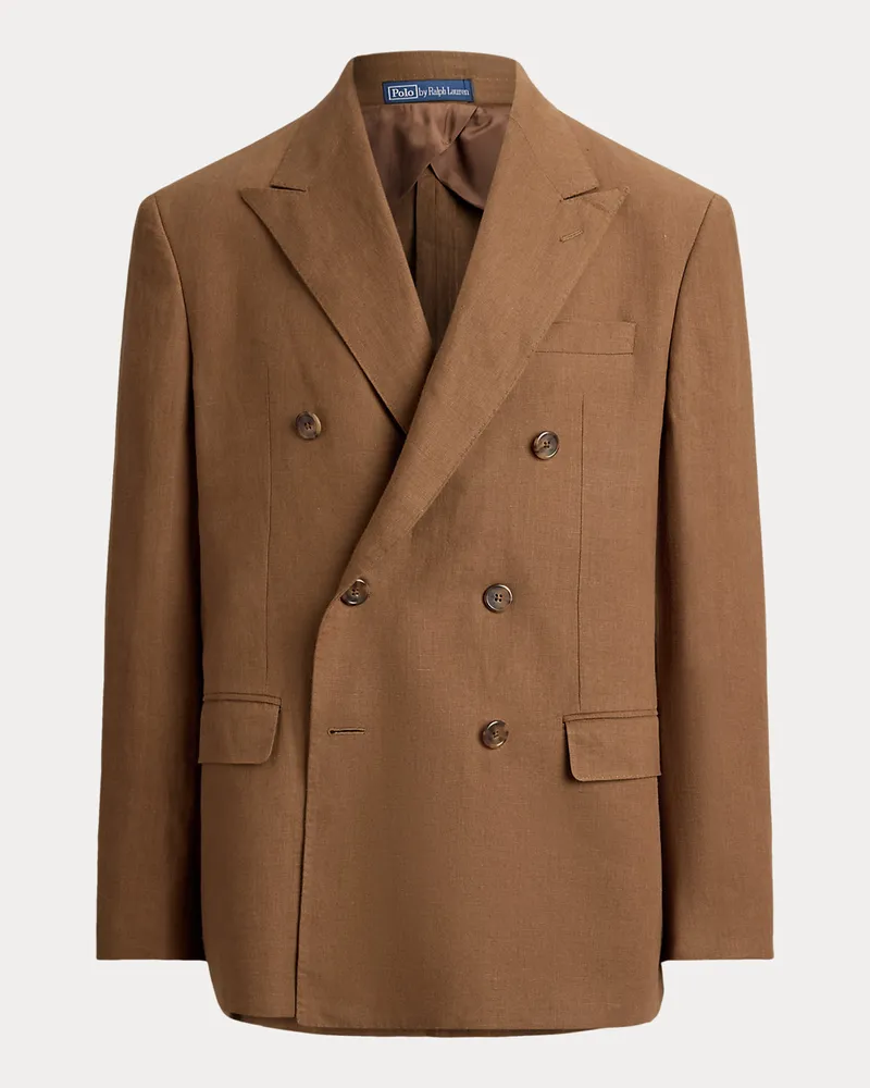 Ralph Lauren Tailored-Fit Polo-Anzugjacke aus Leinen Brown