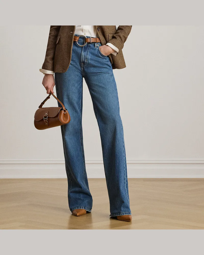 Ralph Lauren Straight-Fit Jeans mit hoher Leibhöhe Blue