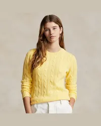 Ralph Lauren Kaschmirpullover mit Zopfmuster Yellow