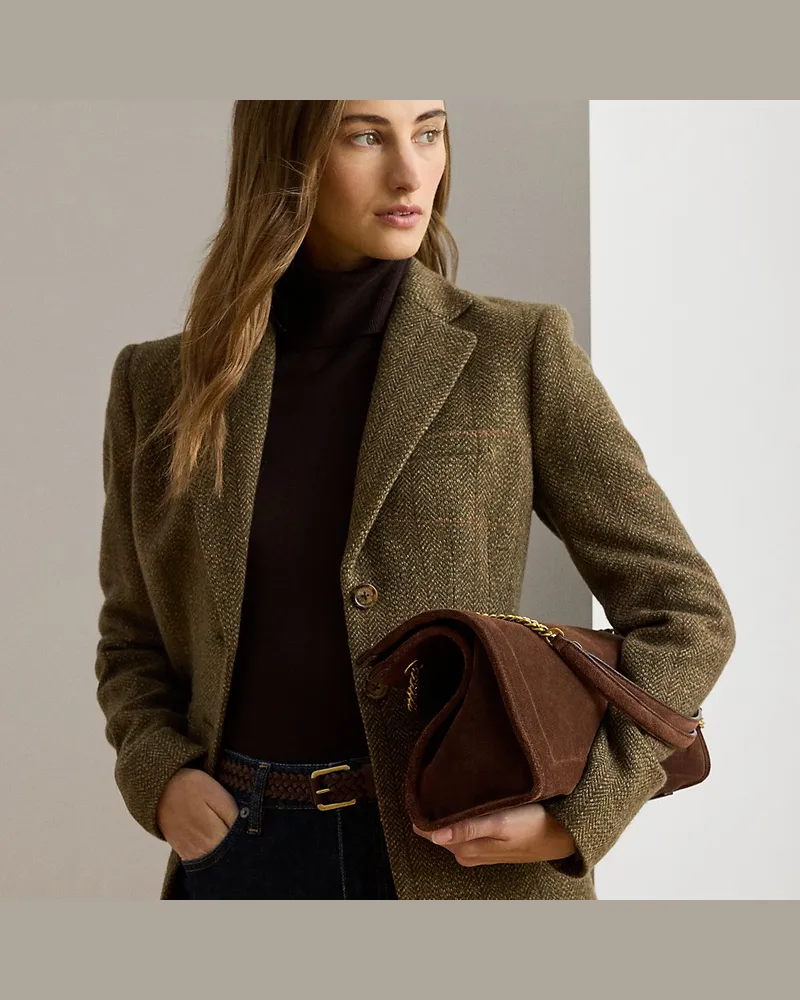 Ralph Lauren Große Tragetasche Bradley aus Wildleder Brown