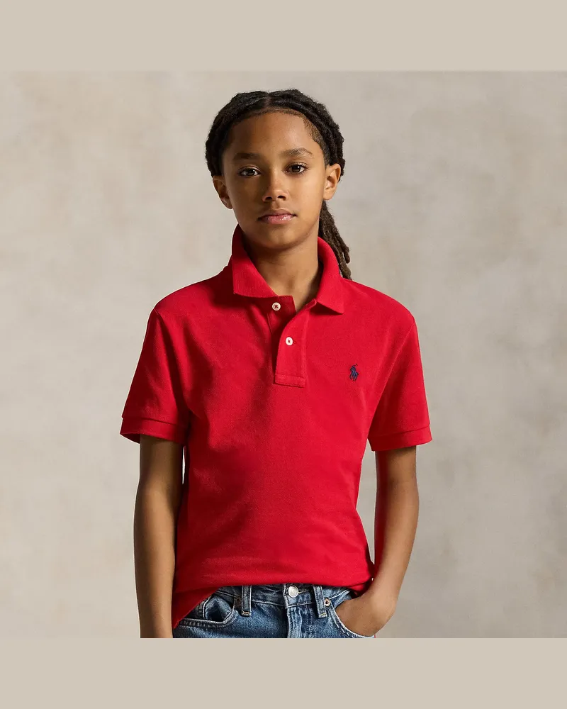 Ralph Lauren Slim-Fit Poloshirt aus Baumwollpiqué Red