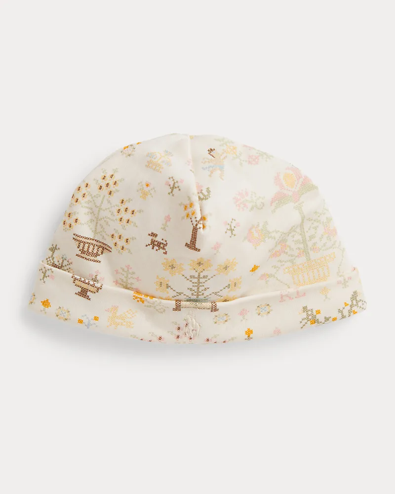 Ralph Lauren Baumwollinterlock-Mütze mit Polo Bear Multi