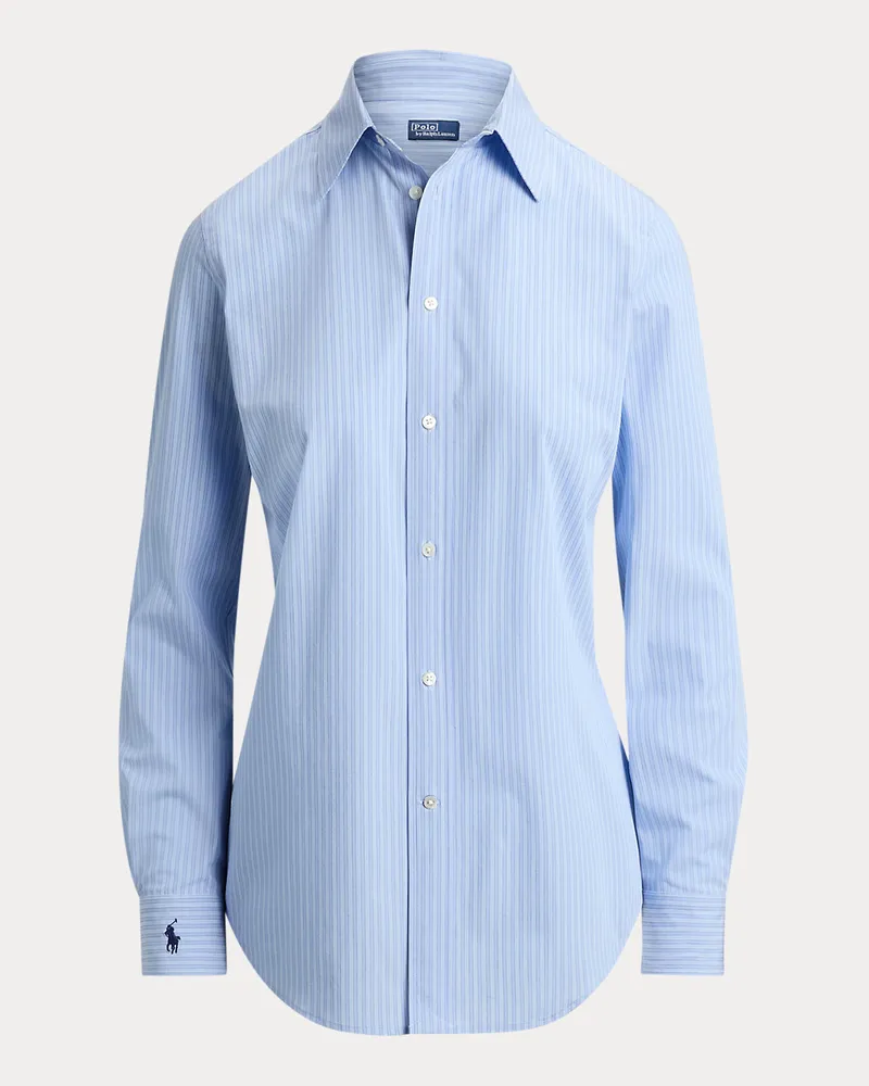 Ralph Lauren Stretch-Slim-Fit Fil-à-Fil-Baumwollhemd Blue