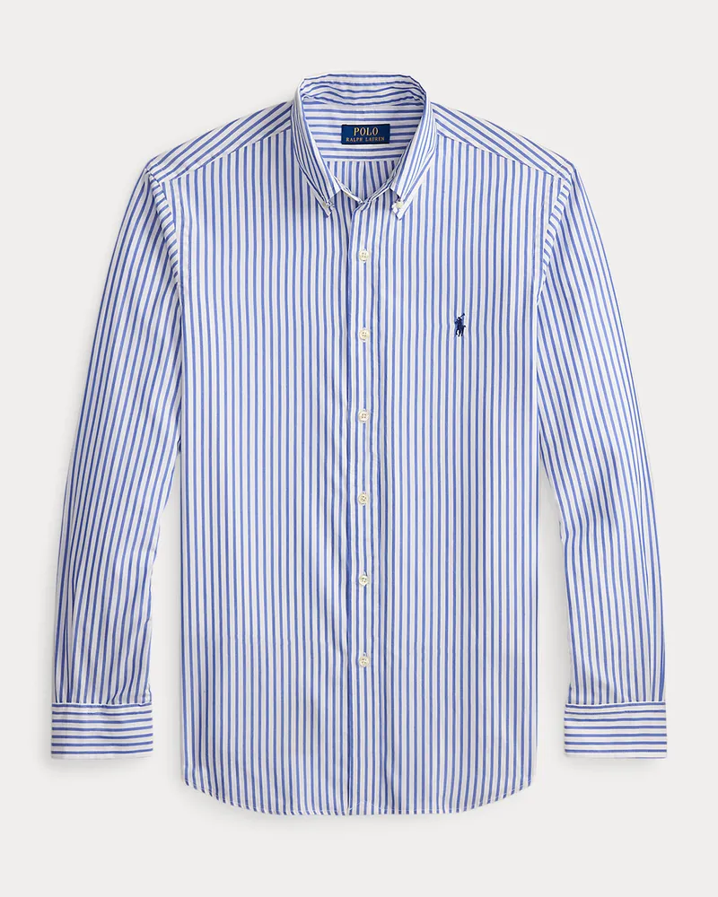 Ralph Lauren Custom-Fit Baumwollhemd mit Streifen White