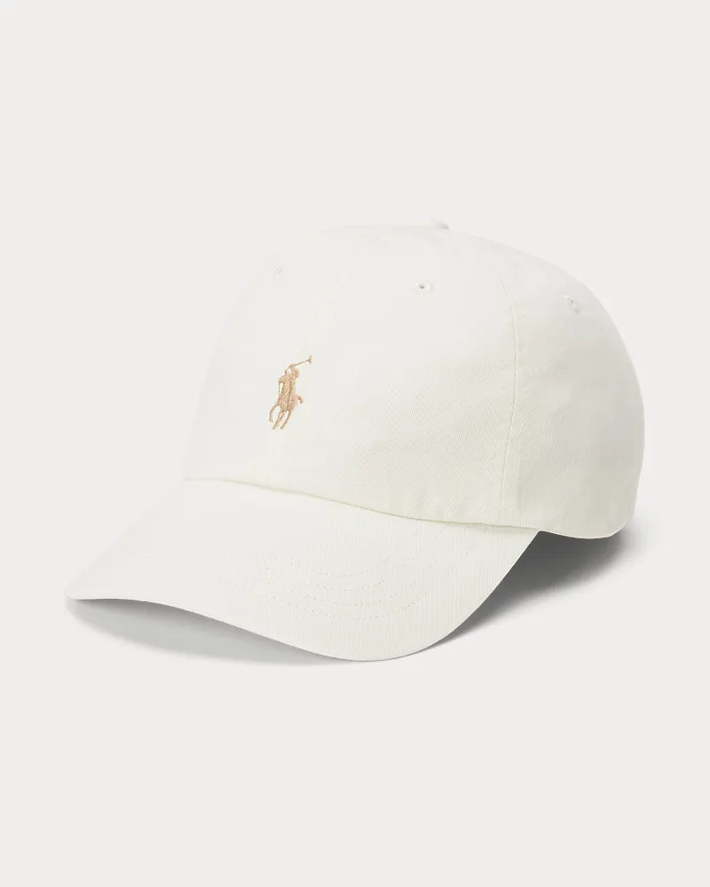 Ralph Lauren Klassische Baumwollchino-Baseballkappe Cream