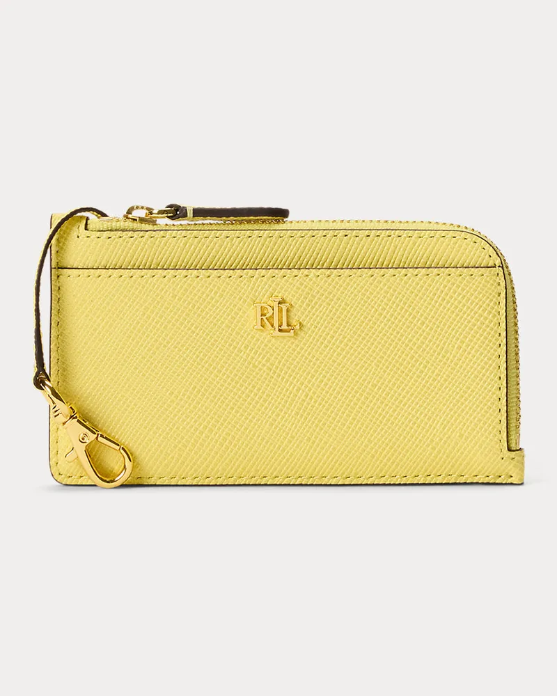 Ralph Lauren Leder-Kartenetui mit L-Reißverschluss Yellow