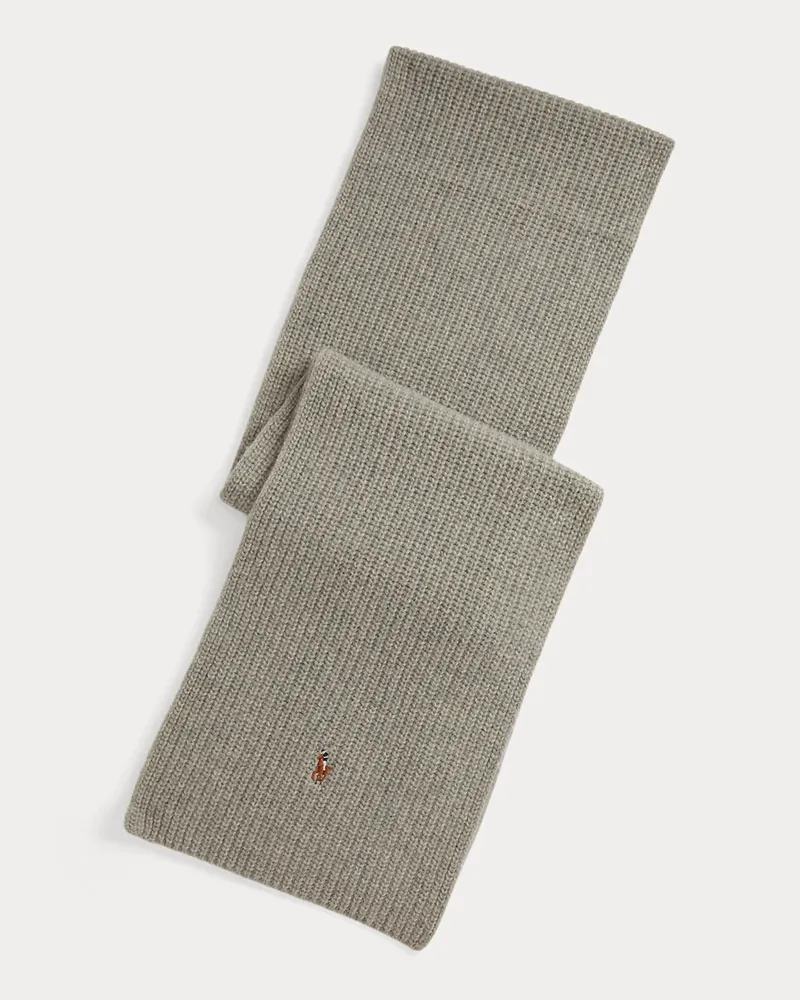 Ralph Lauren Rippenstrickschal aus Wollmischung Grey