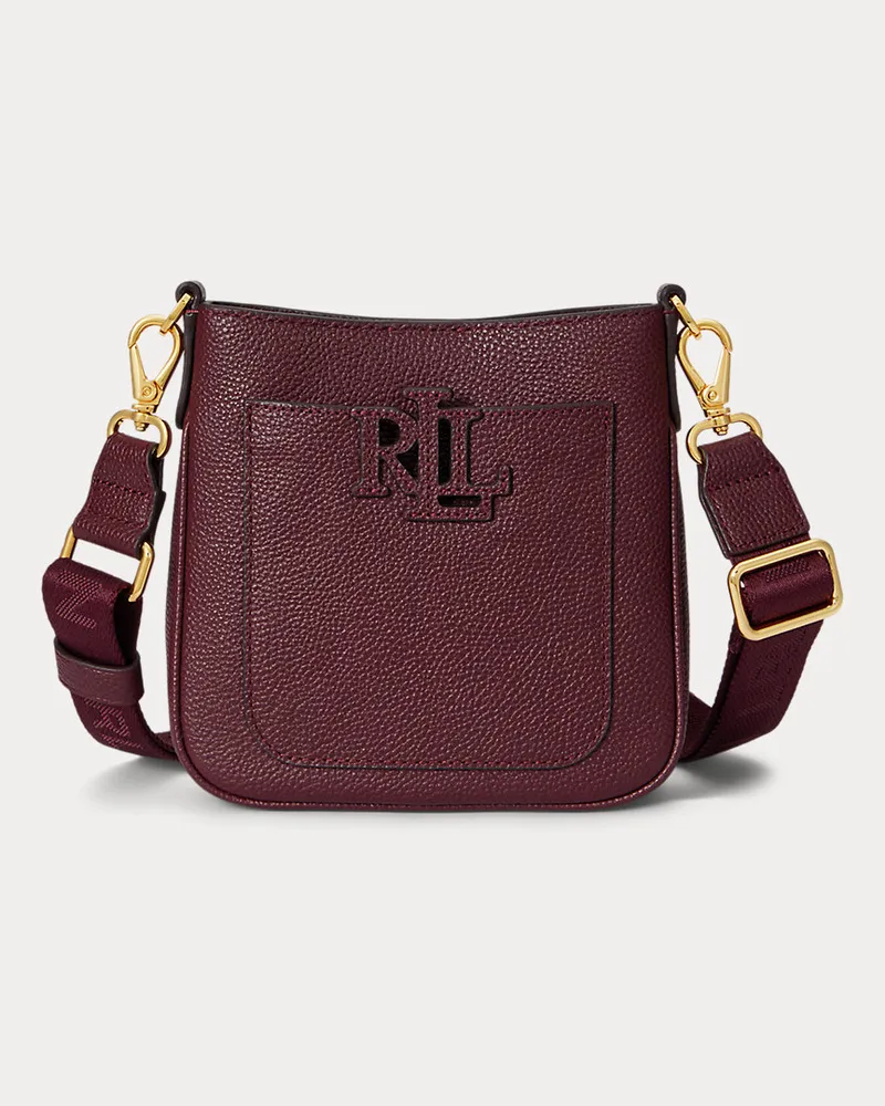 Ralph Lauren Kleine Narbenleder-Umhängetasche Cameryn Red