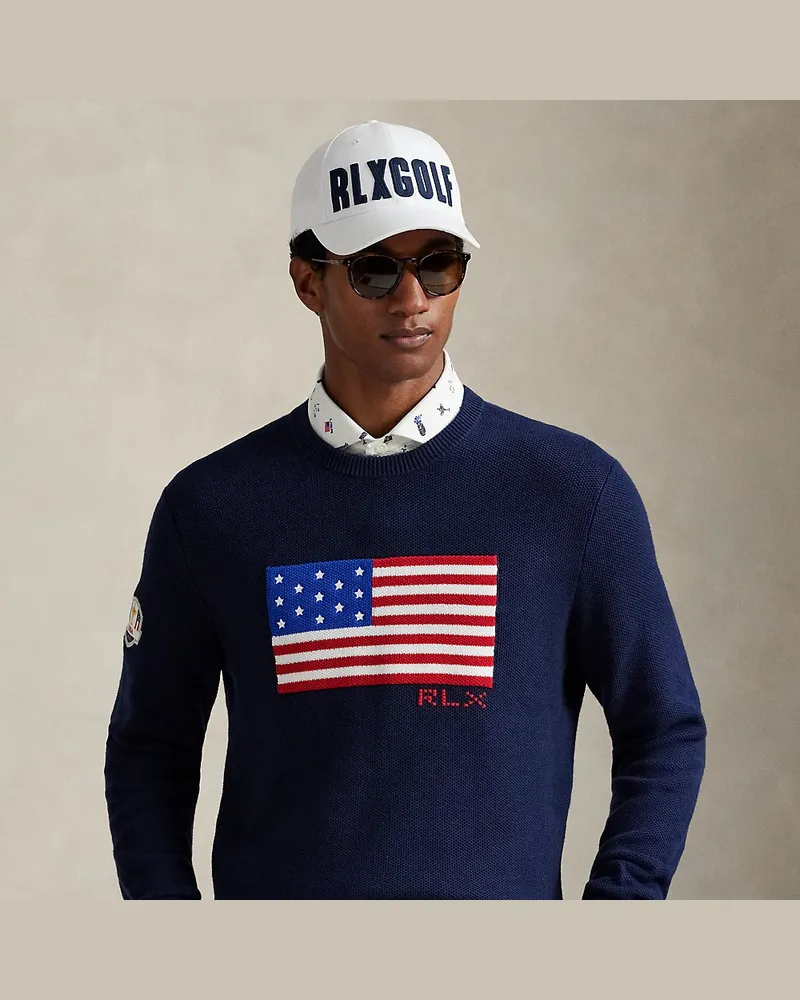 Ralph Lauren Pullover U Ryder Cup mit US-Flagge Blue
