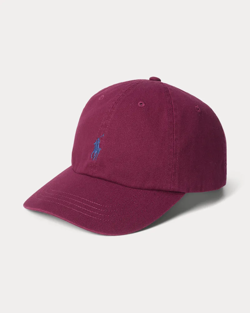 Ralph Lauren Klassische Baumwollchino-Baseballkappe Red