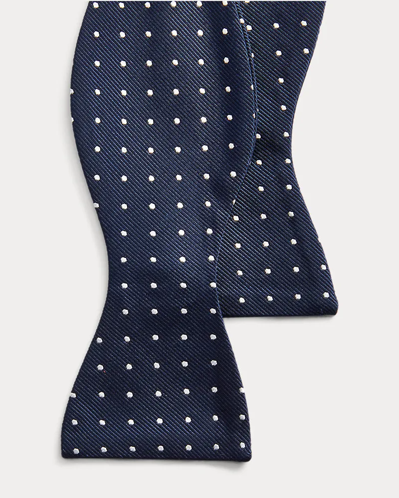 Ralph Lauren Seidenripsfliege mit Punkten Blue