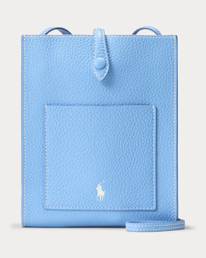 Ralph Lauren Umhängetasche Polo Play aus Leder Blue