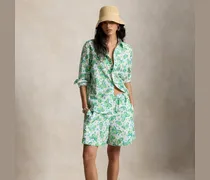 Baumwoll-Leinen-Shorts mit Druck