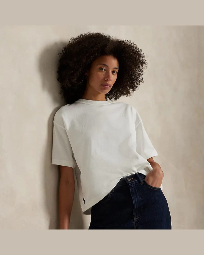 Ralph Lauren Relaxed-Fit T-Shirt aus Baumwolljersey White