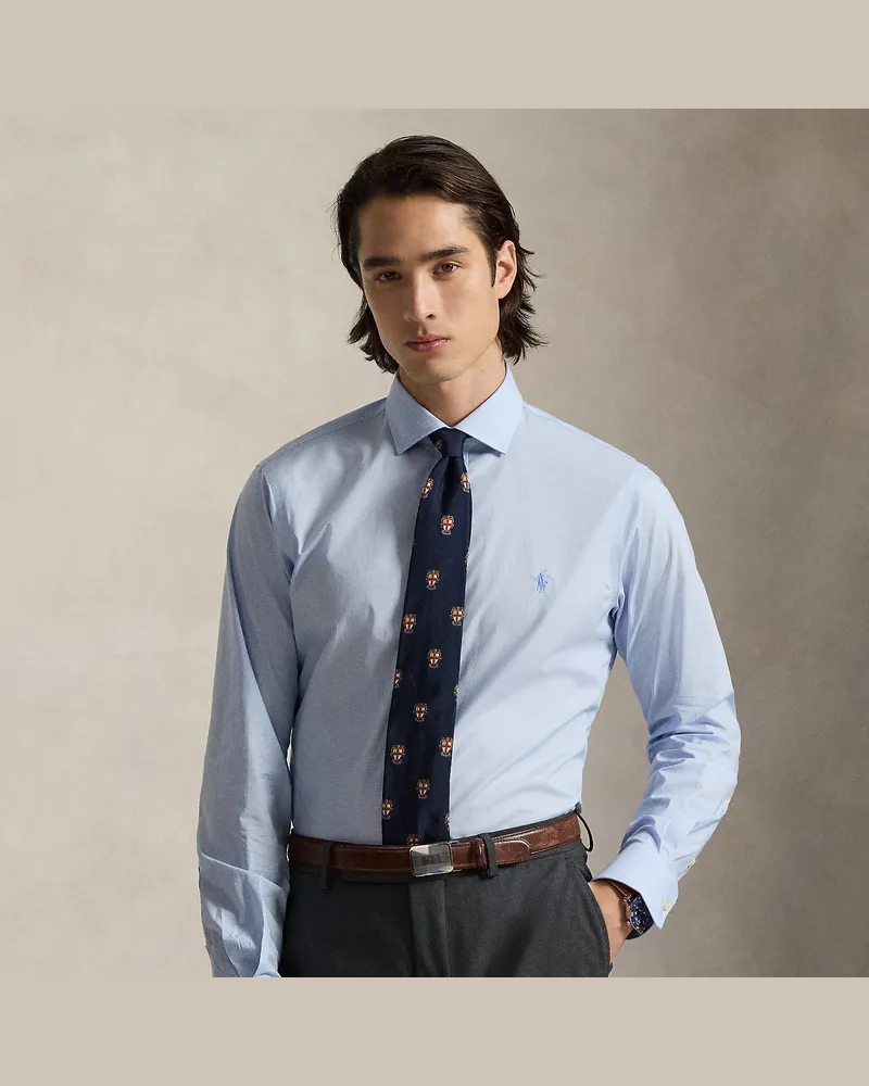 Ralph Lauren Custom-Fit Tattersall-Popelinehemd Blue