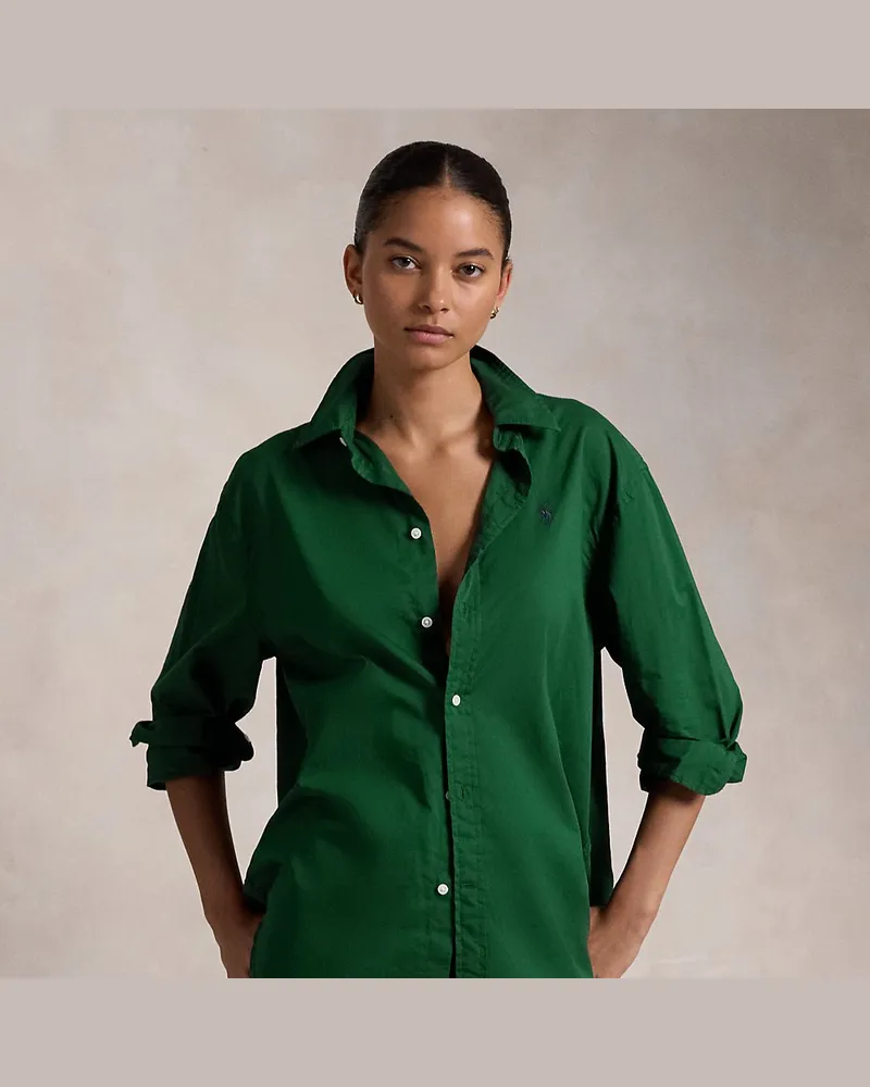 Ralph Lauren Übergroßes Hemd aus Baumwolltwill Green