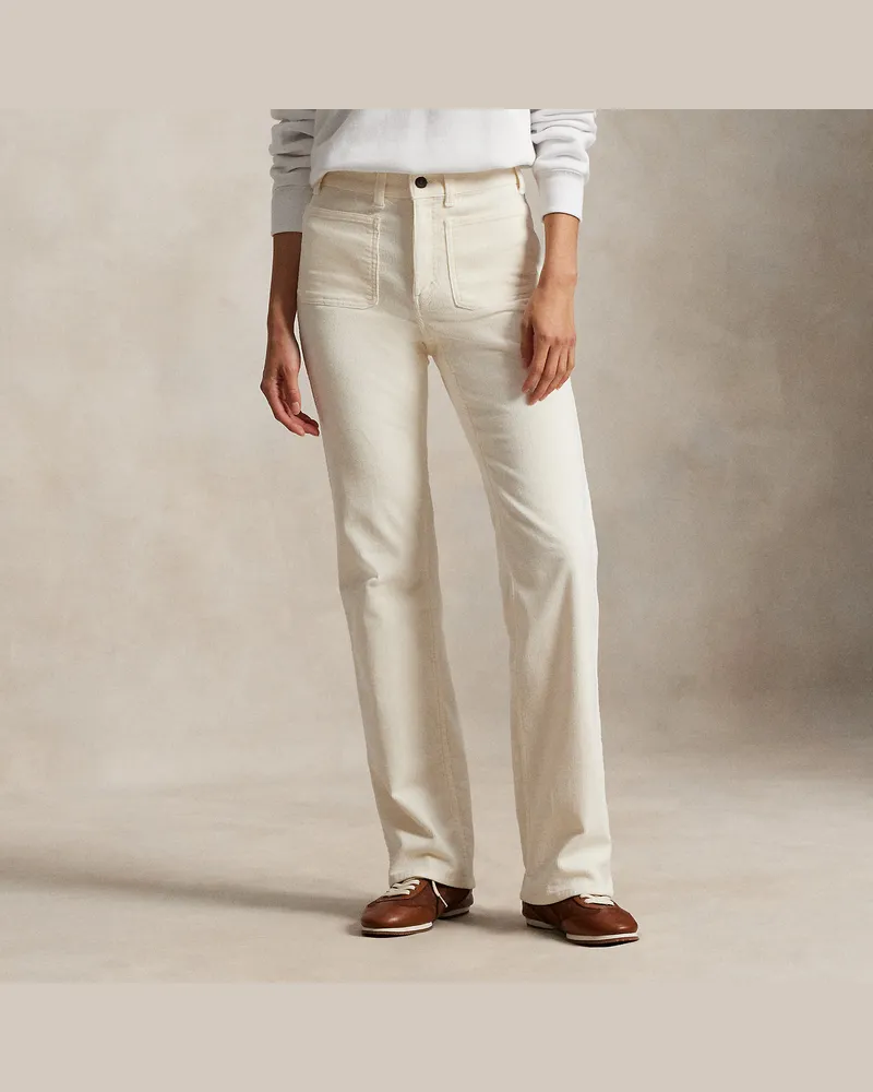 Ralph Lauren Bootcut-Hose aus Stretch-Kordsamt White