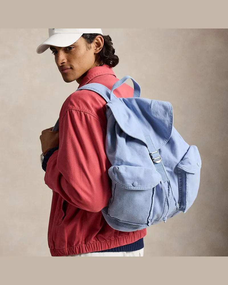 Ralph Lauren Segeltuchrucksack mit Klappverschluss Blue