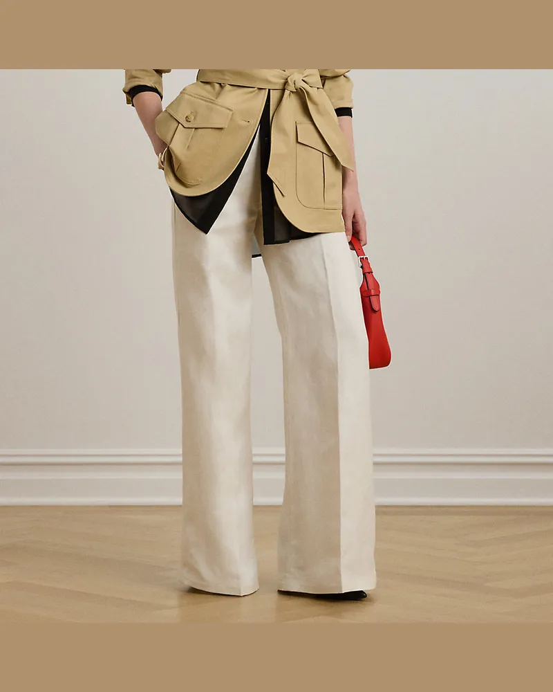 Ralph Lauren Kurzgrößen - Twillhose mit weitem Bein Cream