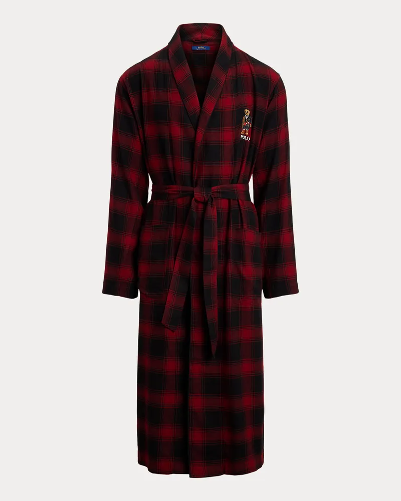 Ralph Lauren Karierter Flanell-Bademantel Red