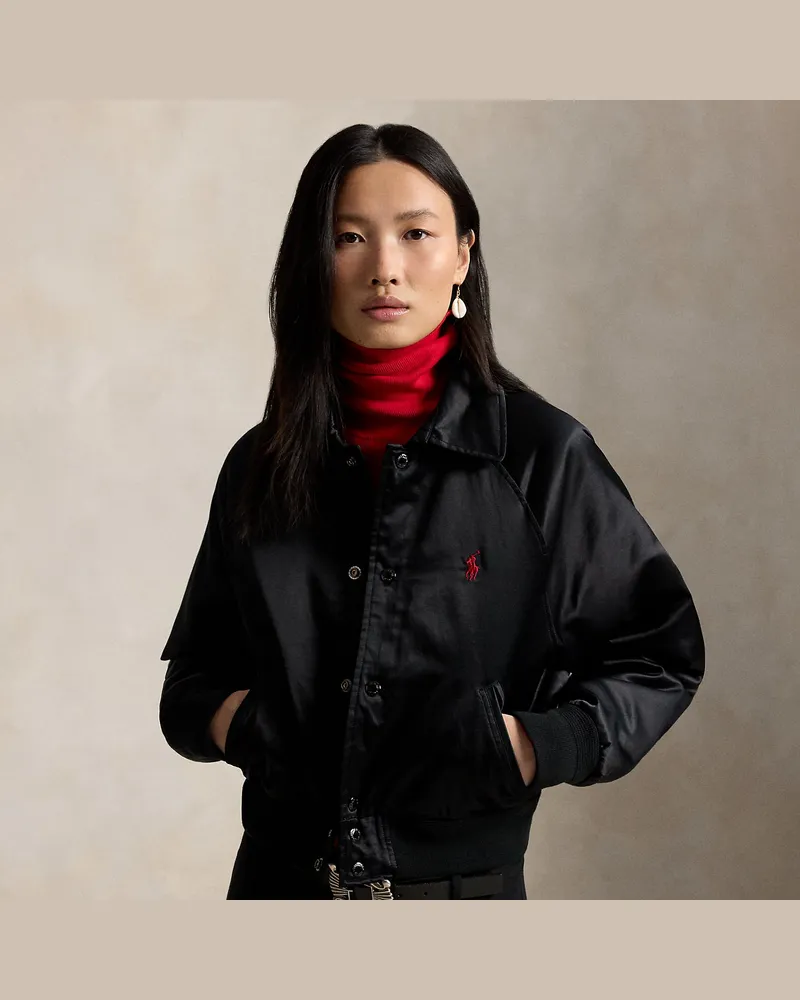 Ralph Lauren Jacke mit frei gesticktem Big Pony Black