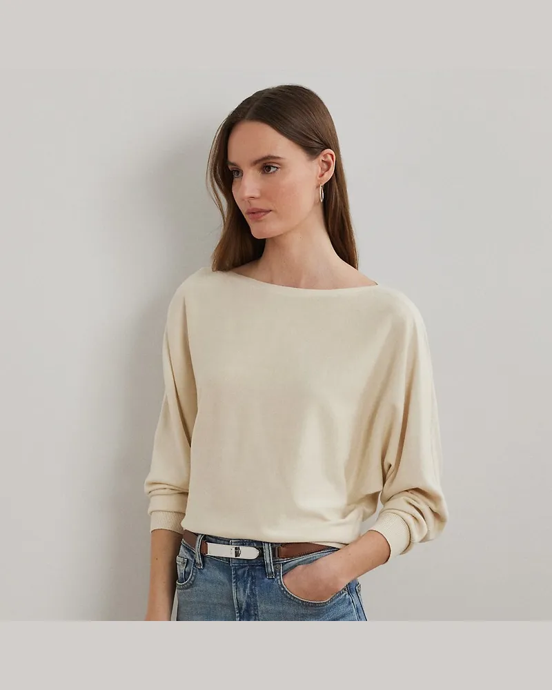 Ralph Lauren Baumwollpullover mit Fledermausärmeln Tan